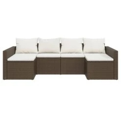VIDAXL Salon De Jardin 2 Pcs Avec Coussins Marron Résine Tressée -Promos Le Jardin Vivant Magasin 646d11dd676111.39767742