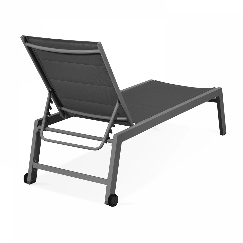 Lot De 2 Bains De Soleil En Aluminium Gris 6 Lot De 2 Bains De Soleil En Aluminium Gris – Image 4