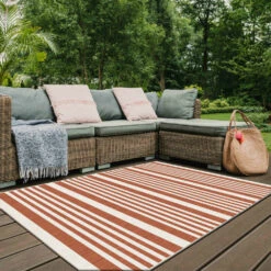 Tapis D'extérieur En Polypropylène 200 X 290 Cm Terracotta -Promos Le Jardin Vivant Magasin 646e01cda20943.78253101