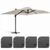 Parasol Déporté 3x4m Et 4 Dalles à Remplir Aluminium Blanc -Promos Le Jardin Vivant Magasin 646e58e44e9595.63923504