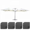 Double Parasol Déporté 3m Et 4 Dalles à Remplir Aluminium Blanc -Promos Le Jardin Vivant Magasin 646e58f3760ec2.67810304