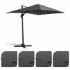 Parasol Déporté 2x3 M Et 4 Dalles à Remplir Aluminium Gris 1 Parasol Déporté 2x3 M Et 4 Dalles à Remplir Aluminium Gris -Promos Le Jardin Vivant Magasin 646e58f6852833.84873258