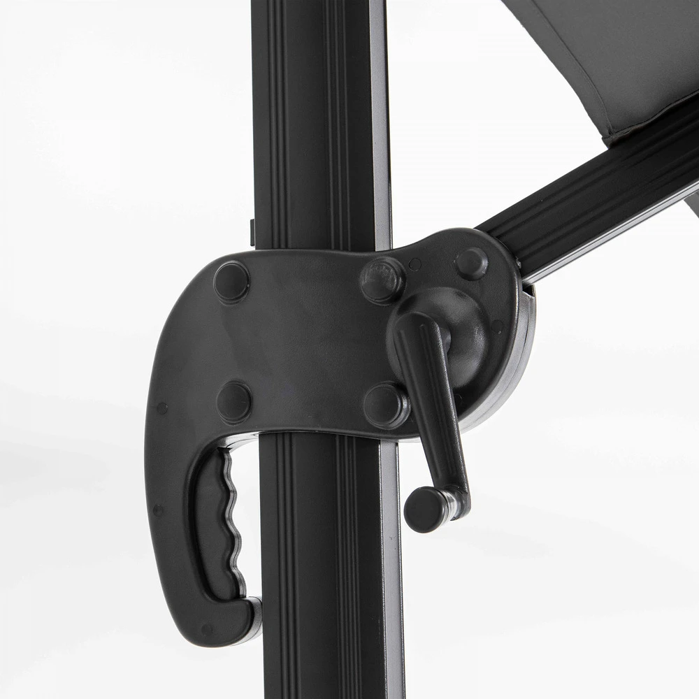 Parasol Déporté 3x4m Et 4 Dalles à Remplir Aluminium Gris 7 Parasol Déporté 3x4m Et 4 Dalles à Remplir Aluminium Gris – Image 5