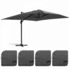 Parasol Déporté 3x4m Et 4 Dalles à Remplir Aluminium Gris -Promos Le Jardin Vivant Magasin 646e58f8cbb469.74970870
