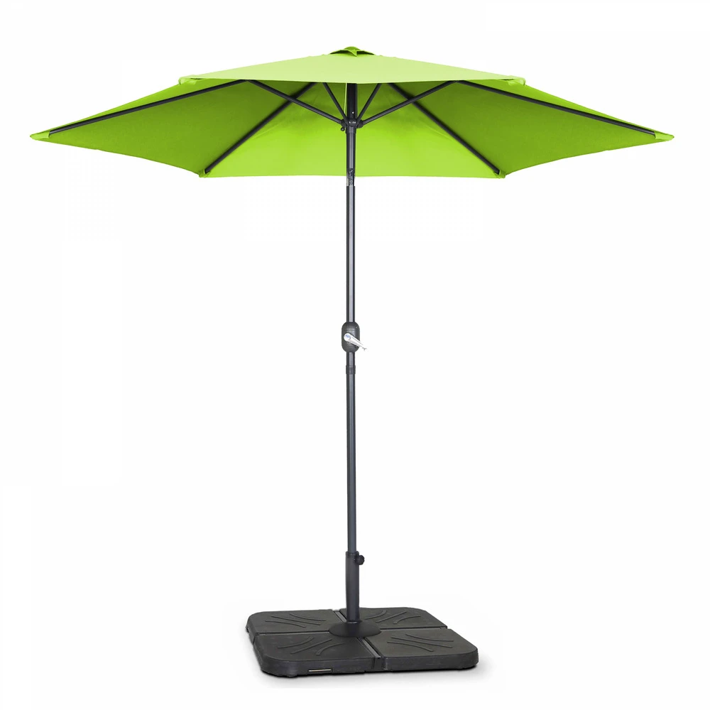 Parasol Droit Inclinable 3m Et 4 Dalles à Lester Remplissables Vert 4 Parasol Droit Inclinable 3m Et 4 Dalles à Lester Remplissables Vert – Image 2