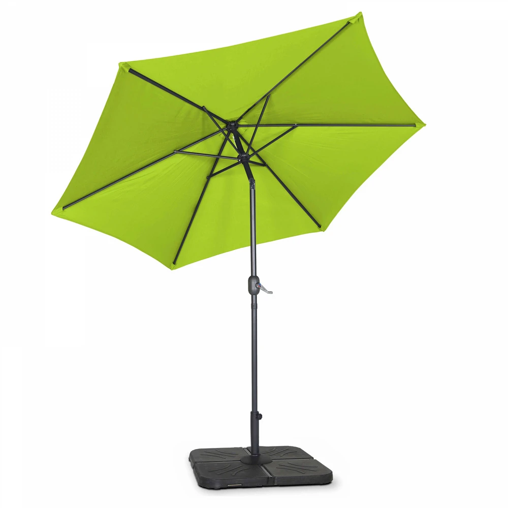 Parasol Droit Inclinable 3m Et 4 Dalles à Lester Remplissables Vert 6 Parasol Droit Inclinable 3m Et 4 Dalles à Lester Remplissables Vert – Image 4
