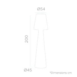 Lampadaire Lola 200 Lumière Blanche Froide Par Câble Hauteur 200cm -Promos Le Jardin Vivant Magasin 646f524f5df3f3.61412054