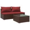 VIDAXL Salon De Jardin 3 Pcs Avec Coussins Résine Tressée Marron 1 VIDAXL Salon De Jardin 3 Pcs Avec Coussins Résine Tressée Marron -Promos Le Jardin Vivant Magasin 646f53332c8ec1.69816659