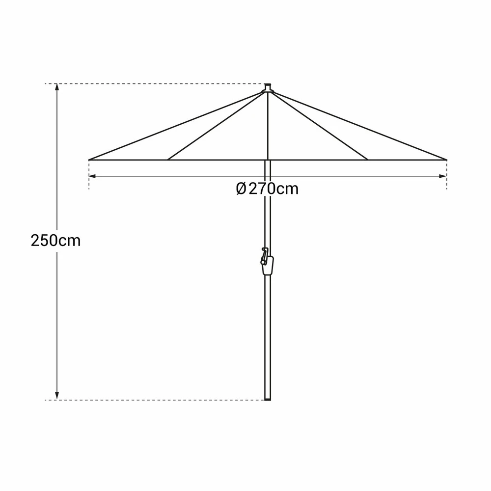 Hapuna - Parasol Droit Rond Diamètre 2,70 Mètres Inclinable - Aluminium - Protection Uv - Ouverture Facile, Manivelle 6 Hapuna - Parasol Droit Rond Diamètre 2,70 Mètres Inclinable - Aluminium - Protection Uv - Ouverture Facile, Manivelle – Image 4