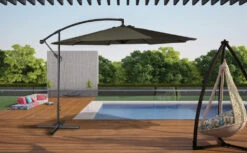 Oahu - Parasol Déporté Rond Diamètre 3 Mètres - Acier - Housse De Rangement - Protection Uv - Ouverture Facile -Promos Le Jardin Vivant Magasin 646f55096a0864.33895100