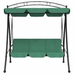 VIDAXL Balancelle De Jardin Avec Auvent Vert 198 Cm Tissu Et Acier -Promos Le Jardin Vivant Magasin 646fad87b3aa38.76414517