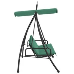 VIDAXL Balancelle De Jardin Avec Auvent Vert 198 Cm Tissu Et Acier -Promos Le Jardin Vivant Magasin 646fad87b77a11.18600636