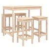 VIDAXL Ensemble De Bar De Jardin 5 Pcs Bois De Pin Massif -Promos Le Jardin Vivant Magasin 6470a720e91df5.70650685