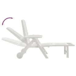 VIDAXL Chaise Longue Pliable Avec Roues Blanc Pp -Promos Le Jardin Vivant Magasin 6470a72c8e9633.27655494