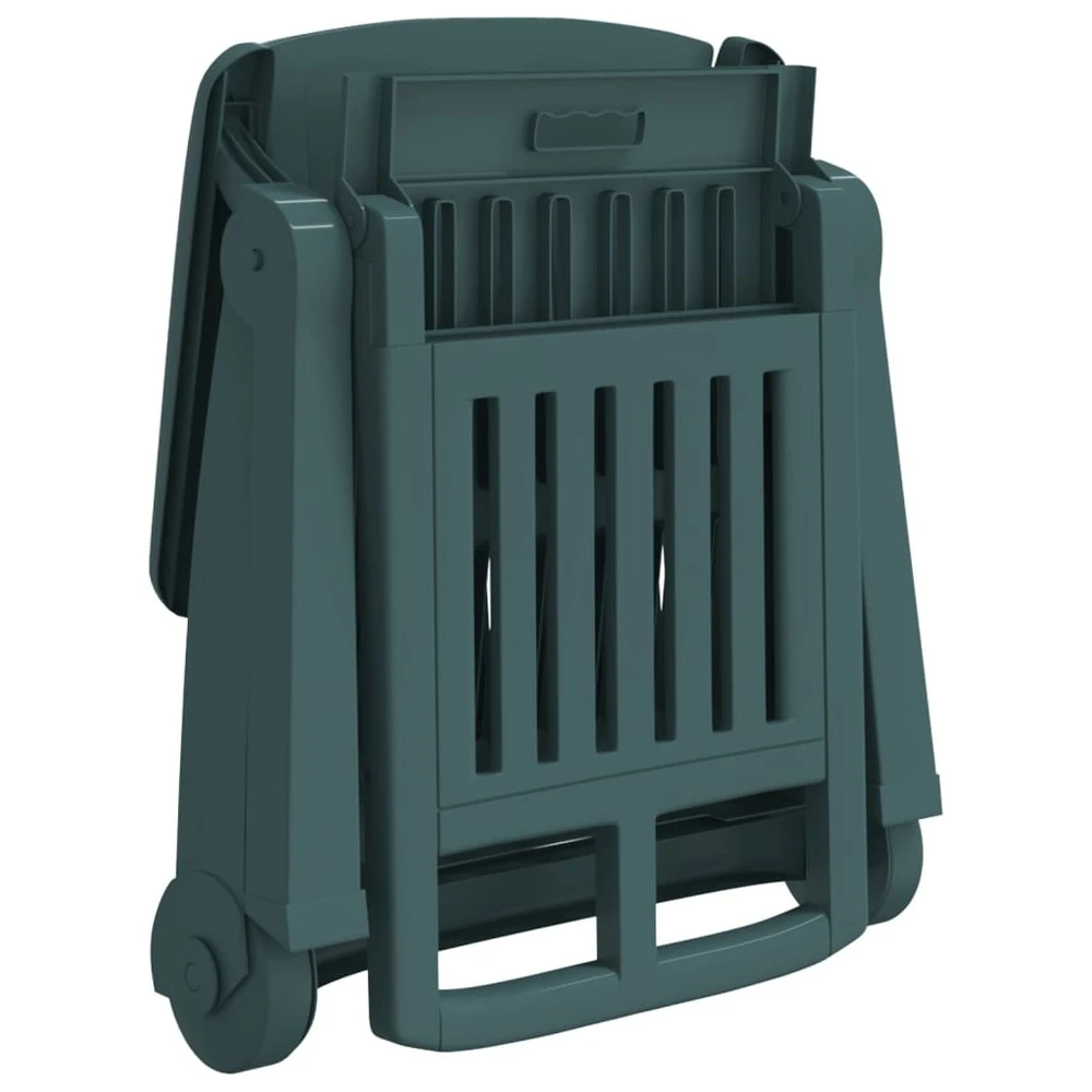 VIDAXL Chaise Longue Pliable Avec Roues Vert Pp 9 VIDAXL Chaise Longue Pliable Avec Roues Vert Pp – Image 7