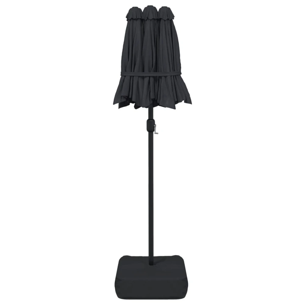 VIDAXL Parasol à Double Tête Avec Led Noir 316x240 Cm 9 VIDAXL Parasol à Double Tête Avec Led Noir 316x240 Cm – Image 7