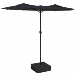 VIDAXL Parasol à Double Tête Avec Led Noir 316x240 Cm