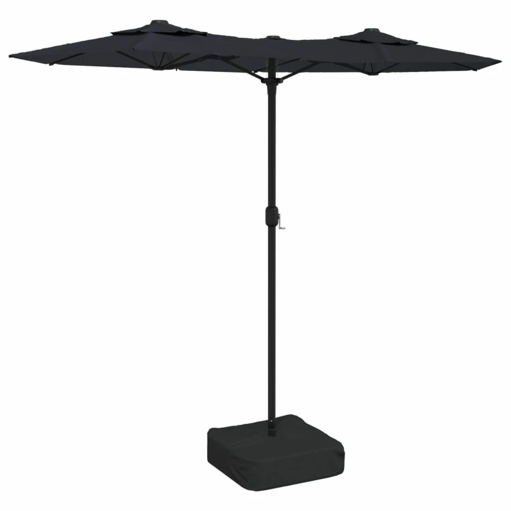 VIDAXL Parasol à Double Tête Avec Led Noir 316x240 Cm 3 VIDAXL Parasol à Double Tête Avec Led Noir 316x240 Cm