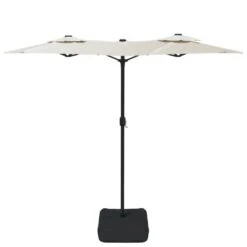 VIDAXL Parasol à Double Tête Blanc Sable 316x240 Cm -Promos Le Jardin Vivant Magasin 6470a734b11876.27401330