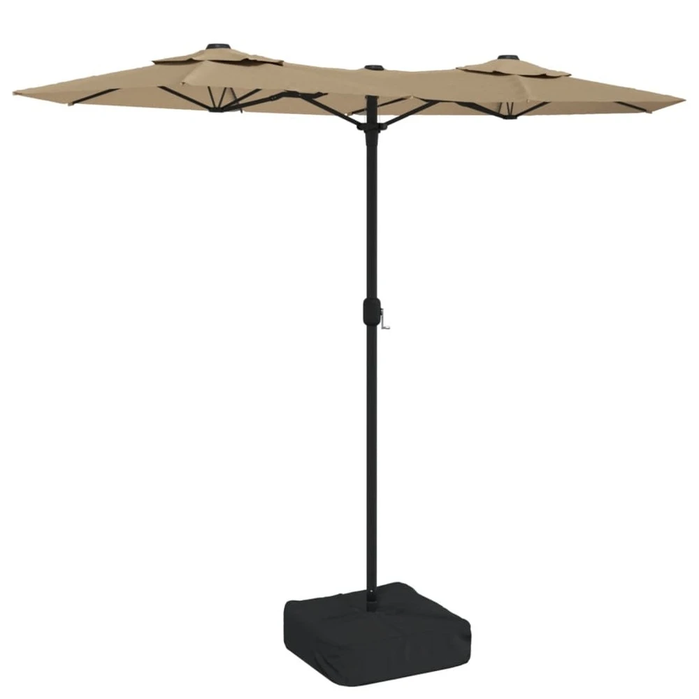 VIDAXL Parasol à Double Tête Taupe 316x240 Cm 4 VIDAXL Parasol à Double Tête Taupe 316x240 Cm – Image 2