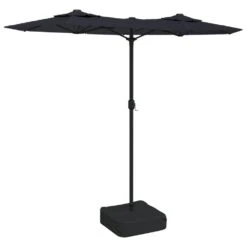 VIDAXL Parasol à Double Tête Noir 316x240 Cm