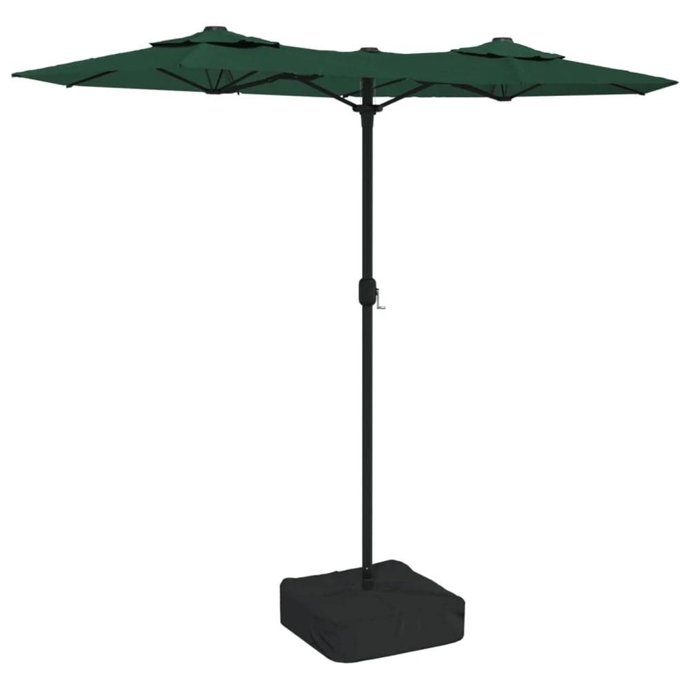VIDAXL Parasol à Double Tête Avec Led Vert 316x240 Cm 3 VIDAXL Parasol à Double Tête Avec Led Vert 316x240 Cm