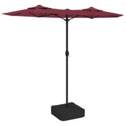 VIDAXL Parasol à Double Tête Rouge Bordeaux 316x240 Cm