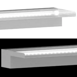 VIDAXL Lame De Cascade De Piscine Avec Led Acier Inoxydable 110 Cm -Promos Le Jardin Vivant Magasin 6475e949d6af22.43639172