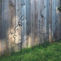 Déco Jardin Métal Visage Fil Ombre Noire - Noir 80 Cm -Promos Le Jardin Vivant Magasin 64788fef87ee54.12015730