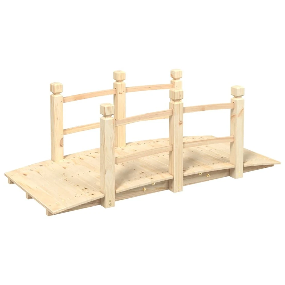 VIDAXL Pont De Jardin Avec Garde-corps 150x67x56cm Bois Massif épicéa 4 VIDAXL Pont De Jardin Avec Garde-corps 150x67x56cm Bois Massif épicéa – Image 2