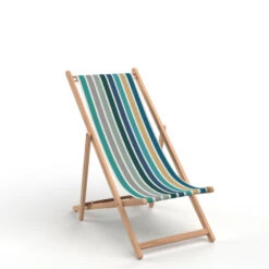 Lot De 2 Chiliennes Pliantes Réglables - Structure Hêtre Toile 100 % Coton Amovible Multicolore Bleu - Garlin Ocean Artiga -Promos Le Jardin Vivant Magasin 6478e7a97b1557.04987742