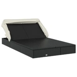 VIDAXL Transat 2 Places Avec Toit Pliable Noir 213x118x97 Cm -Promos Le Jardin Vivant Magasin 6478e7c728f936.59478894