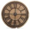 Grande Horloge Ancienne Bois Métal Marron 76x3x76cm - Bois, Métal