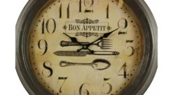 Horloge Ancienne Murale Bon Appétit 47cm - Fer - Blanc -Promos Le Jardin Vivant Magasin 6479de11c3bb55.10522528