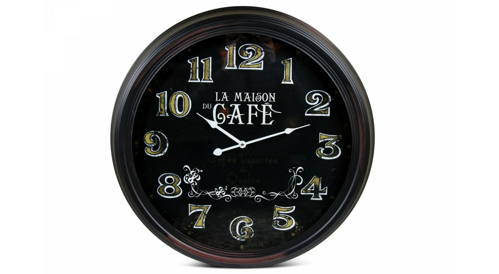 Horloge Ancienne Murale La Maison Du Café Métal Noir 62cm 3 Horloge Ancienne Murale La Maison Du Café Métal Noir 62cm