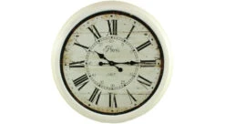 Grande Horloge Ancienne Murale Paris 1807 70cm - Fer - Blanc