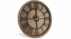 Grande Horloge Ancienne Bois Métal Marron 60x3x60cm - Bois, Métal -Promos Le Jardin Vivant Magasin 6479de248067c7.24034333