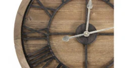 Grande Horloge Ancienne Bois Métal Marron 60x3x60cm - Bois, Métal -Promos Le Jardin Vivant Magasin 6479de24863128.12772532