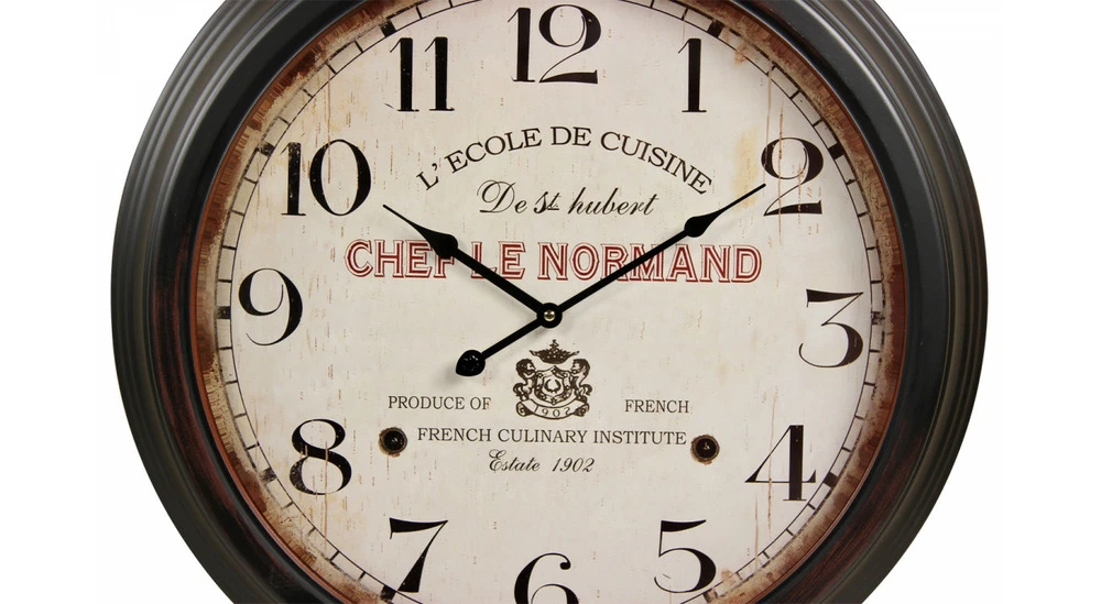 Horloge Ancienne Murale L'ecole De Cuisine De St Hubert Métal Blanc 58cm 4 Horloge Ancienne Murale L'ecole De Cuisine De St Hubert Métal Blanc 58cm – Image 2
