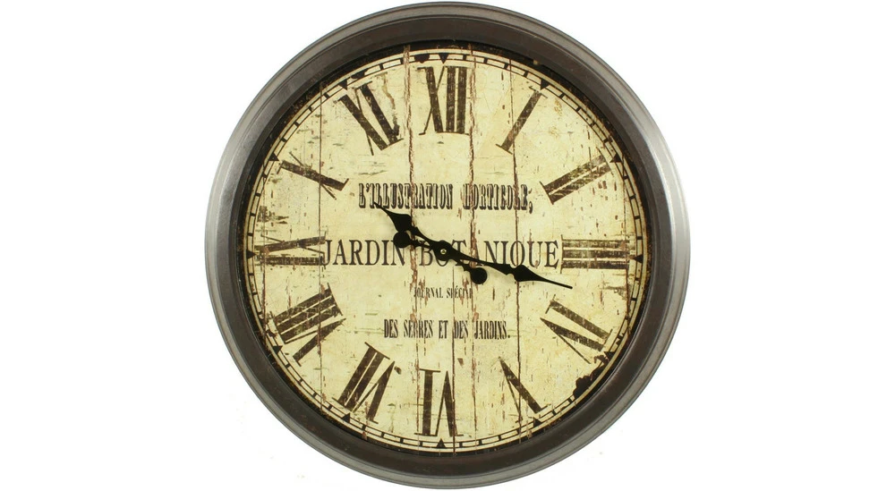 Grande Horloge Ancienne Murale Jardin Botanique 70cm - Fer - Blanc 3 Grande Horloge Ancienne Murale Jardin Botanique 70cm - Fer - Blanc