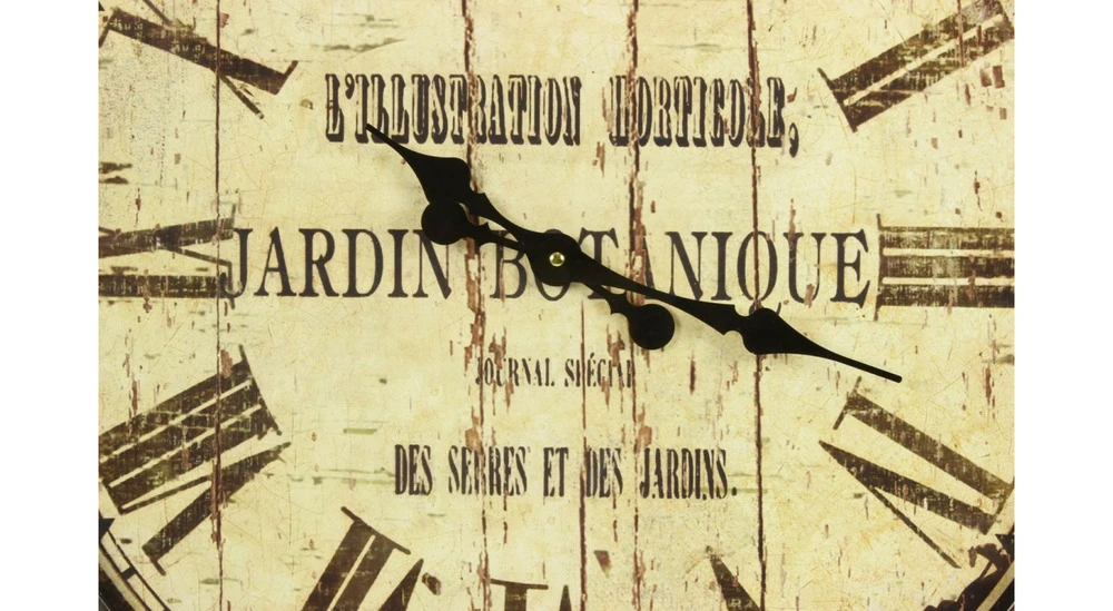 Grande Horloge Ancienne Murale Jardin Botanique 70cm - Fer - Blanc 7 Grande Horloge Ancienne Murale Jardin Botanique 70cm - Fer - Blanc – Image 5