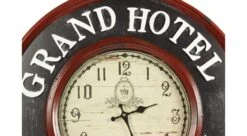 Horloge Ancienne Murale Grand Hôtel Charleston 59cm - Fer - Rouge-bordeaux -Promos Le Jardin Vivant Magasin 6479de2c1beea6.52897440