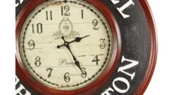 Horloge Ancienne Murale Grand Hôtel Charleston 59cm - Fer - Rouge-bordeaux -Promos Le Jardin Vivant Magasin 6479de2c2159a2.87297845