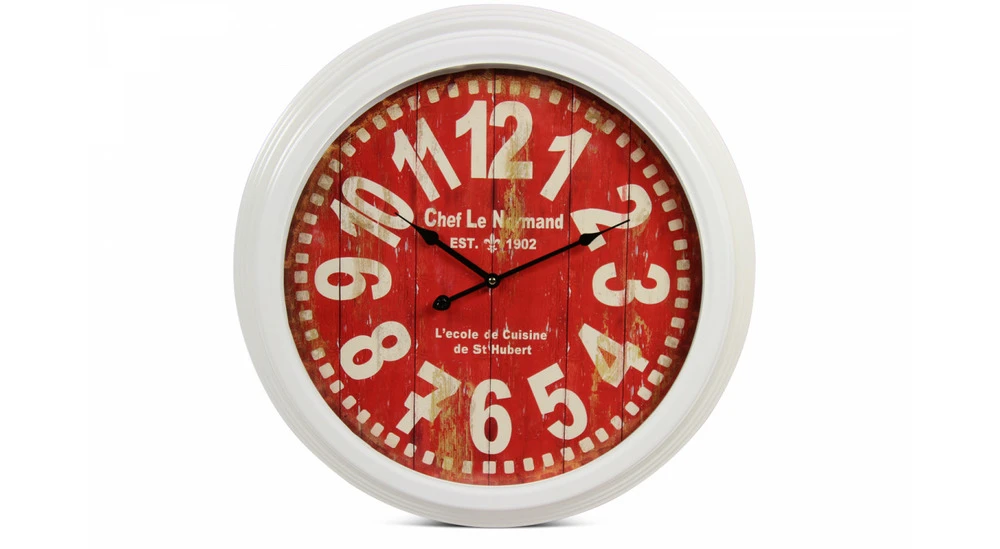 Horloge Ancienne Murale Chef Le Normand Métal Rouge-bordeaux 58cm 3 Horloge Ancienne Murale Chef Le Normand Métal Rouge-bordeaux 58cm