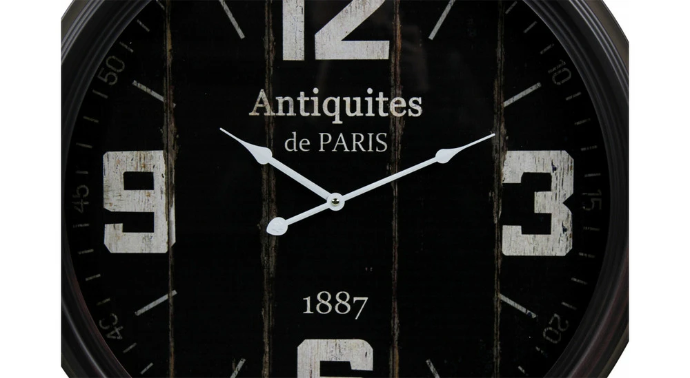 Horloge Ancienne Murale Antiquités De Paris Métal Noir 62cm 5 Horloge Ancienne Murale Antiquités De Paris Métal Noir 62cm – Image 3