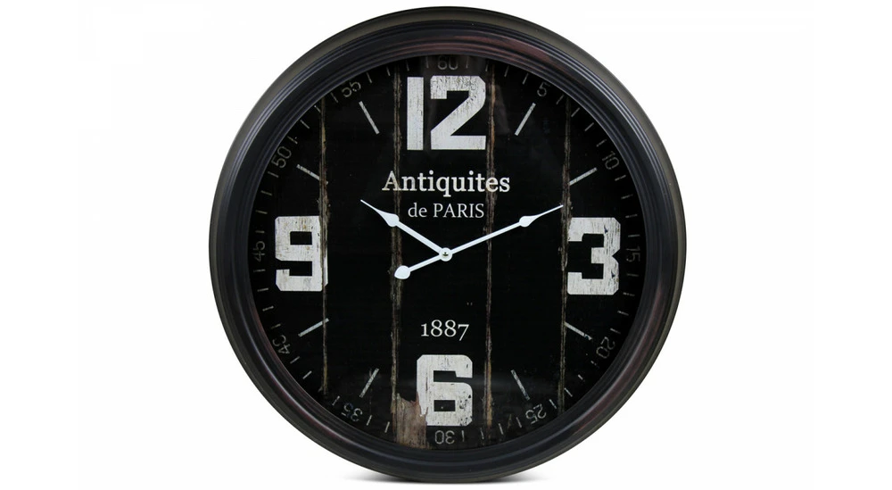 Horloge Ancienne Murale Antiquités De Paris Métal Noir 62cm 3 Horloge Ancienne Murale Antiquités De Paris Métal Noir 62cm