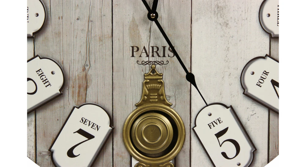 Horloge Ancienne Balancier Grand Hôtel Montmartre Bois Blanc 58cm - Gris 6 Horloge Ancienne Balancier Grand Hôtel Montmartre Bois Blanc 58cm - Gris – Image 4