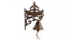 Cloche Welcome Fonte Marron 18x10.5x26.5cm