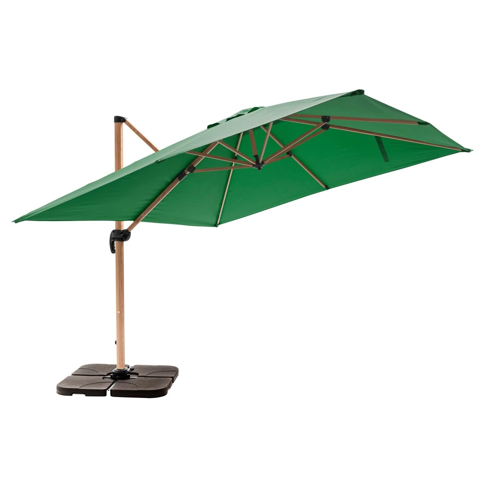 Parasol Déporté 3x3m Et 4 Dalles à Remplir Effet Bois Vert Cactus 4 Parasol Déporté 3x3m Et 4 Dalles à Remplir Effet Bois Vert Cactus – Image 2