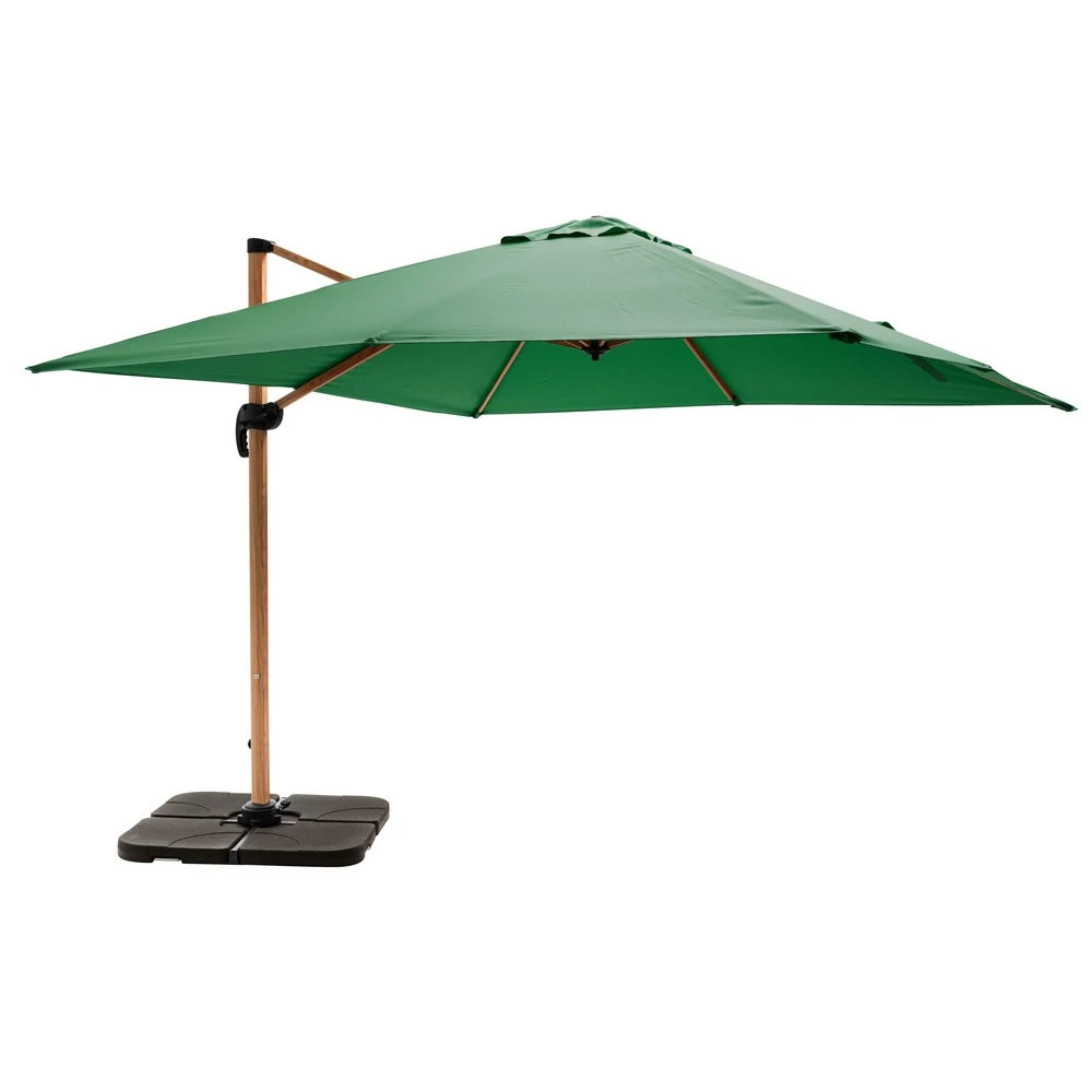 Parasol Déporté 3x3m Et 4 Dalles à Remplir Effet Bois Vert Cactus 5 Parasol Déporté 3x3m Et 4 Dalles à Remplir Effet Bois Vert Cactus – Image 3